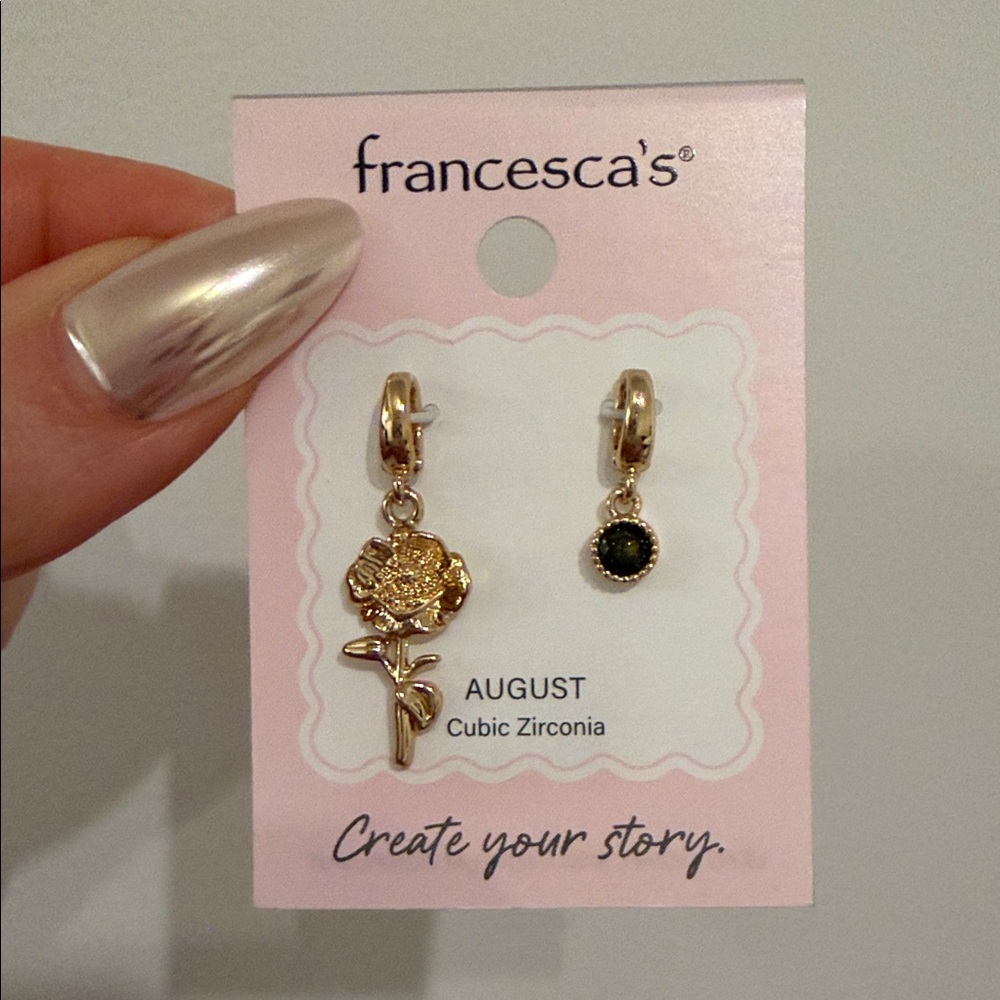 Francesca's Collections Gold Flower and Birthday Stone Dangle Charms sold out
